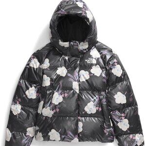 The North Face Girls' North Down Hooded Jacket,Winter Flowers Print/Foil
